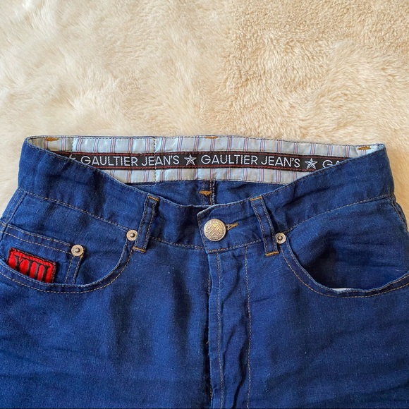 Vintage Jean Paul Gaultier High-Rise 100% Linen Denim - Picture 7 of 12